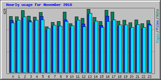 Hourly usage for November 2016